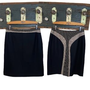 2/$30 Harve Benard Pattern Block Fish Tail Wool Blend Skirt Size 12